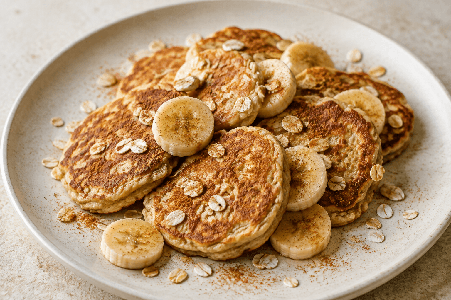 Close-up van bananenpannenkoekjes met havermout