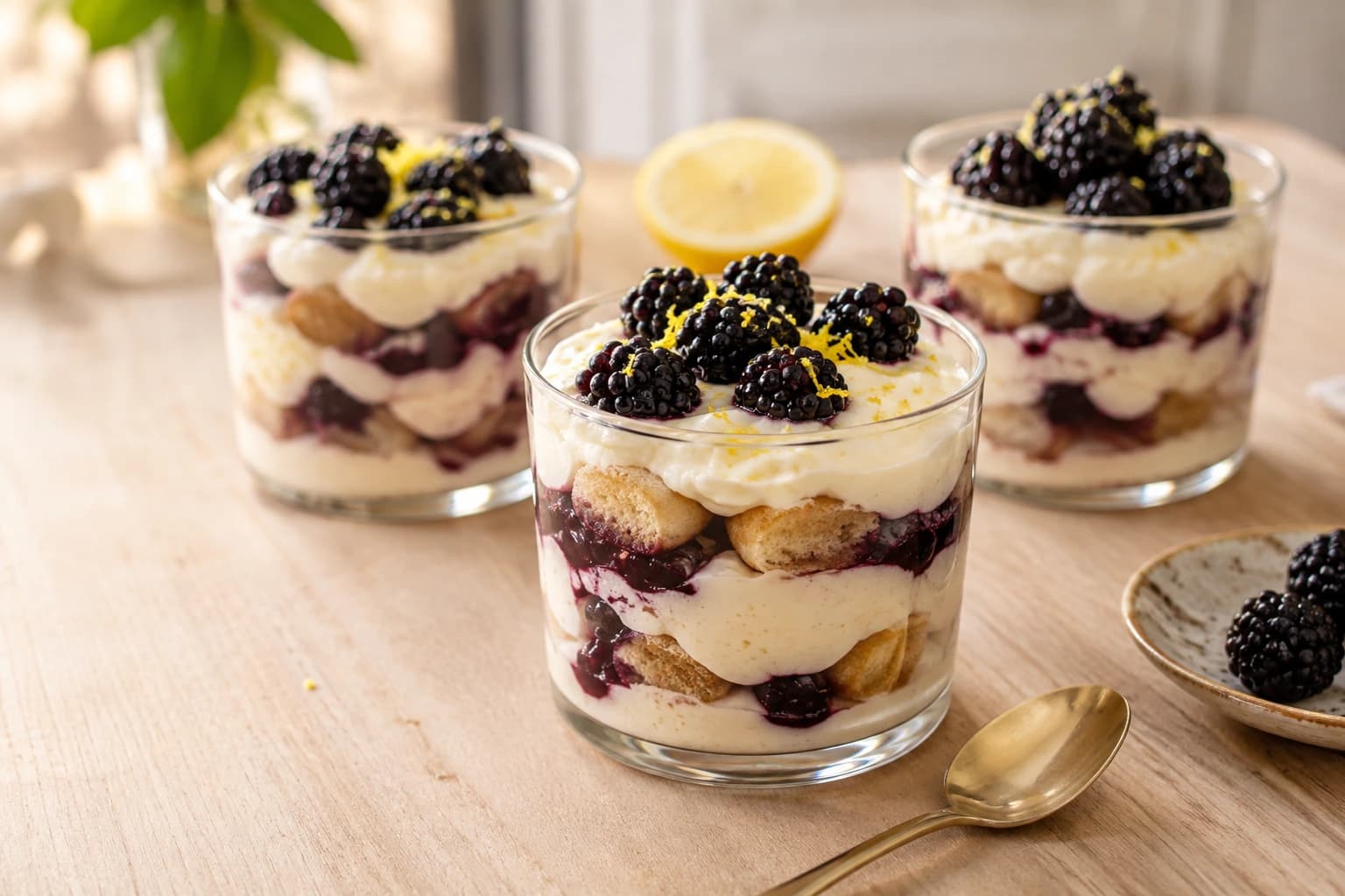 Bramen-citroen Tiramisu in Glas