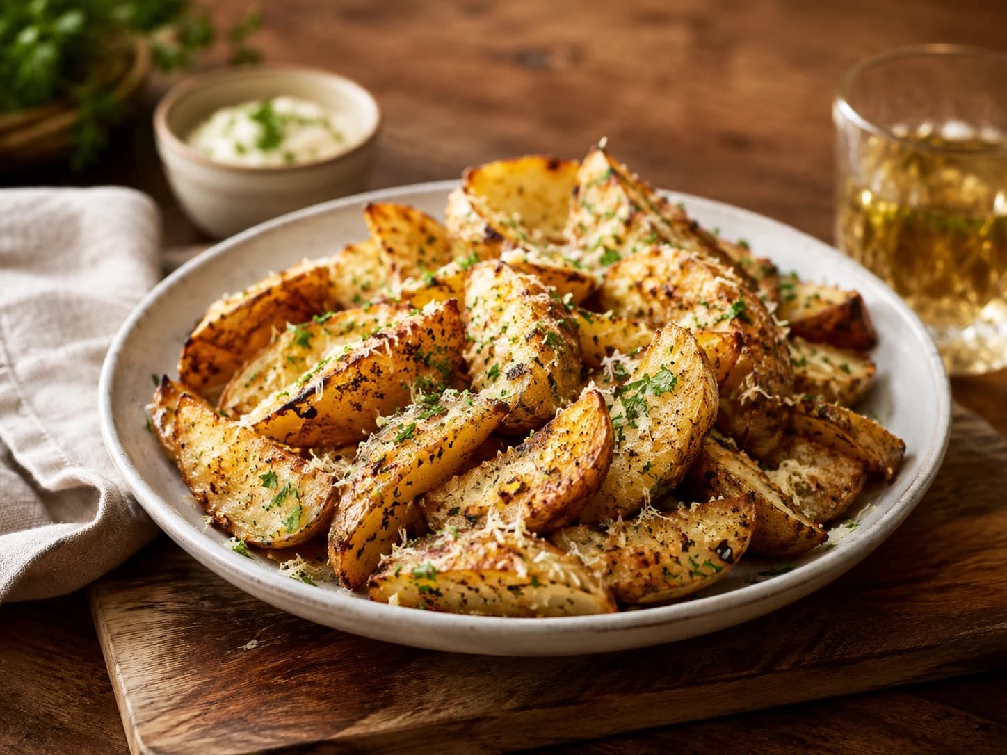 Garlic Parmesan Potato Wedges