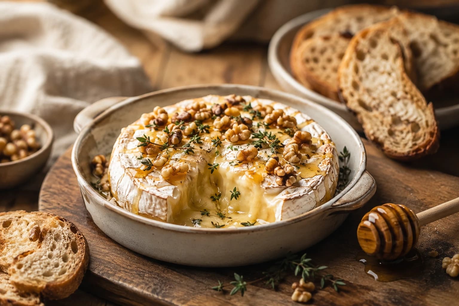 Krokante Camembert uit de Oven met Honing en Tijm