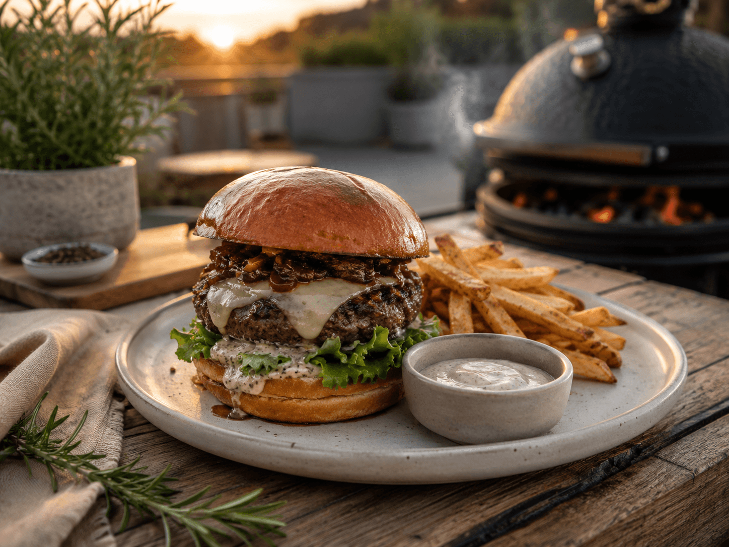 Truffelburger van de BBQ