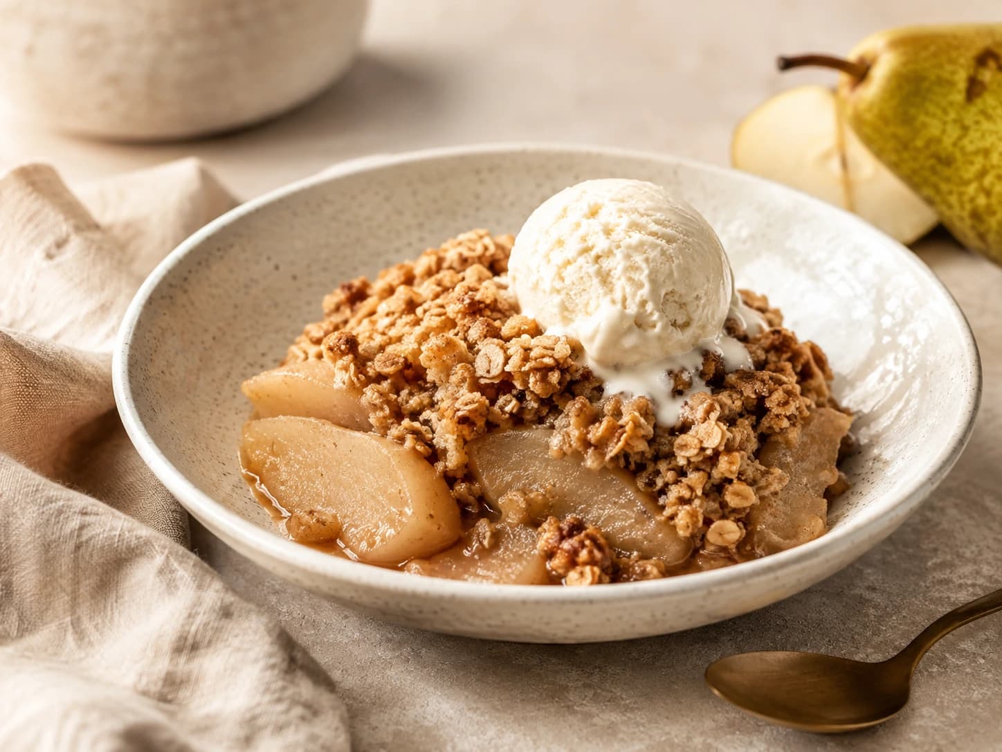 Warme Peercrumble met Kaneel