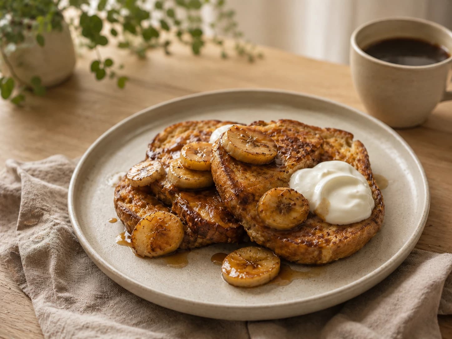 Wentelteefjes met Gekaramelliseerde Banaan
