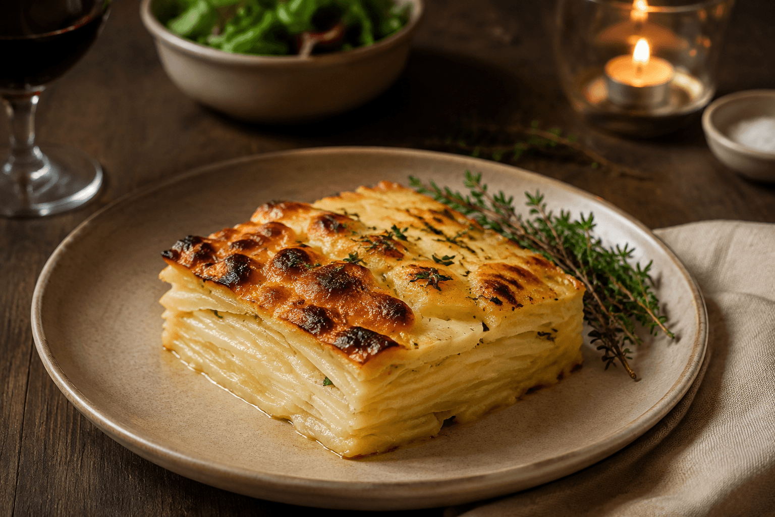 Aardappelgratin met tijm