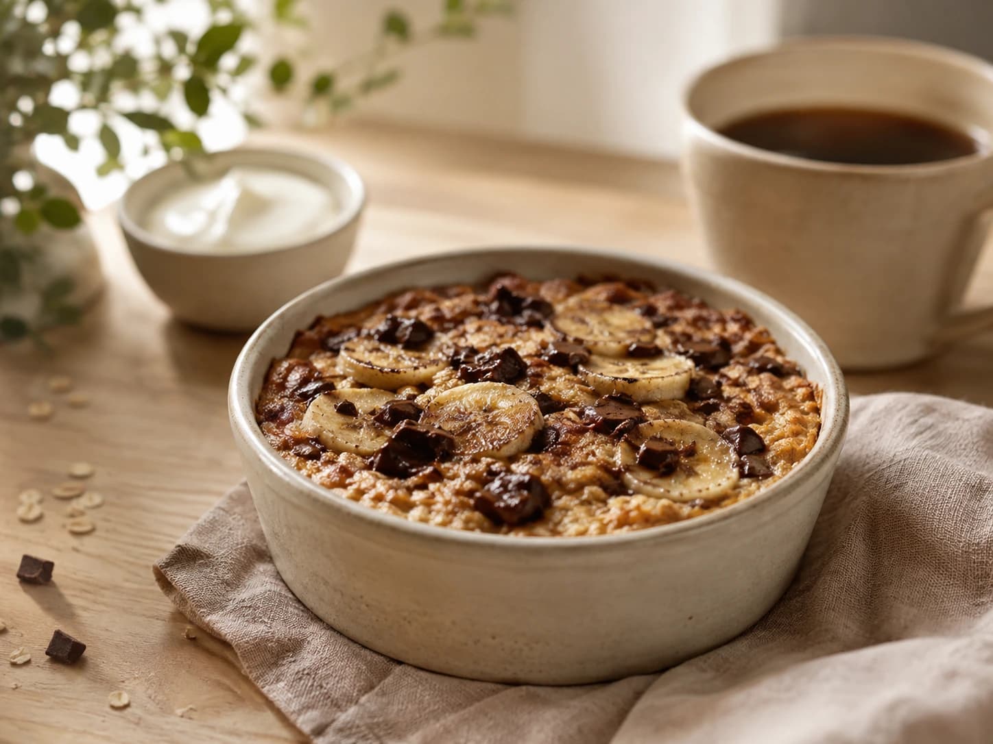 Baked Oats met Banaan en Chocolade