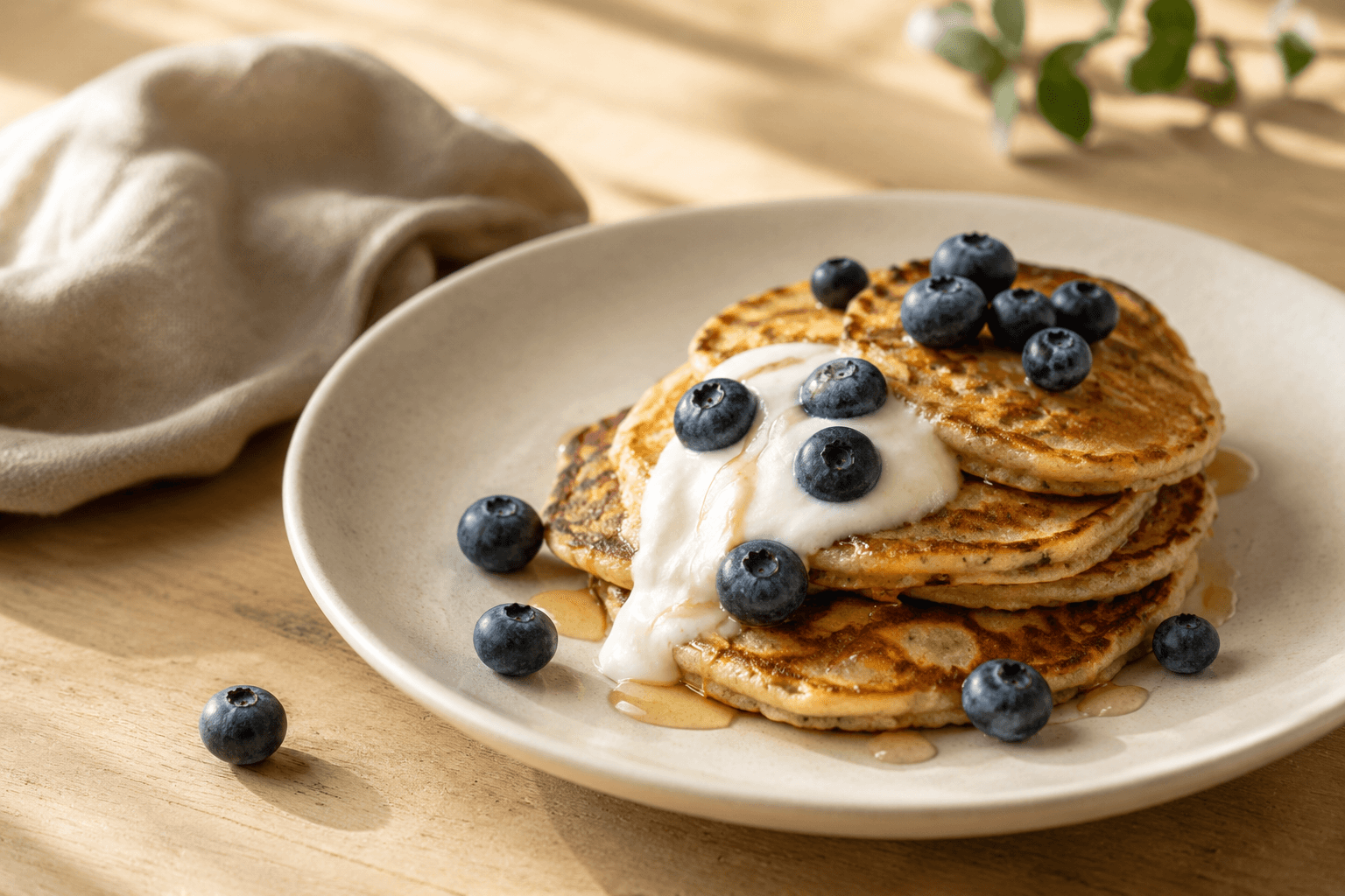 Bananenpannenkoekjes met blauwe bessen