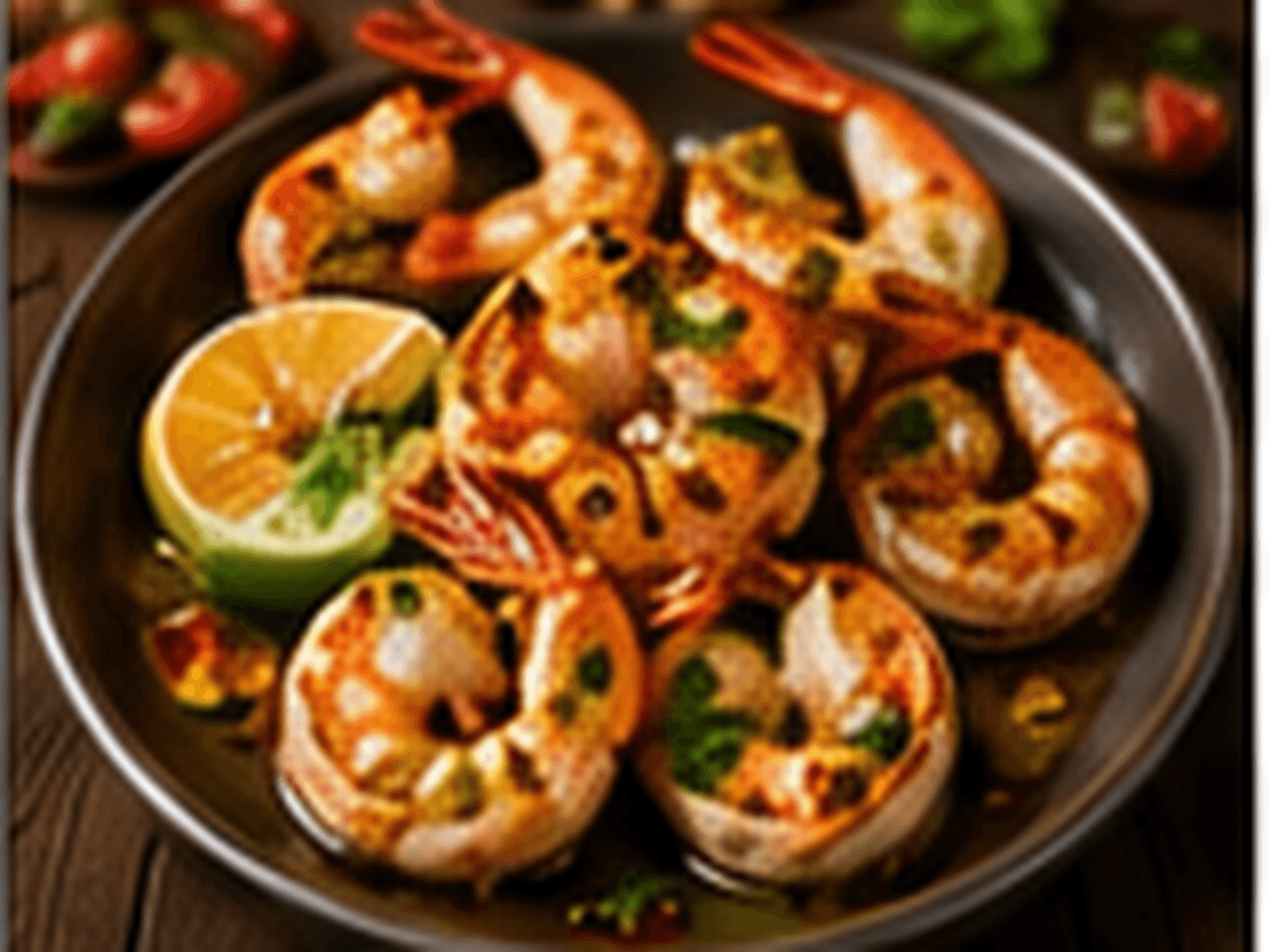 Gamba's van de BBQ met romige knoflooksaus