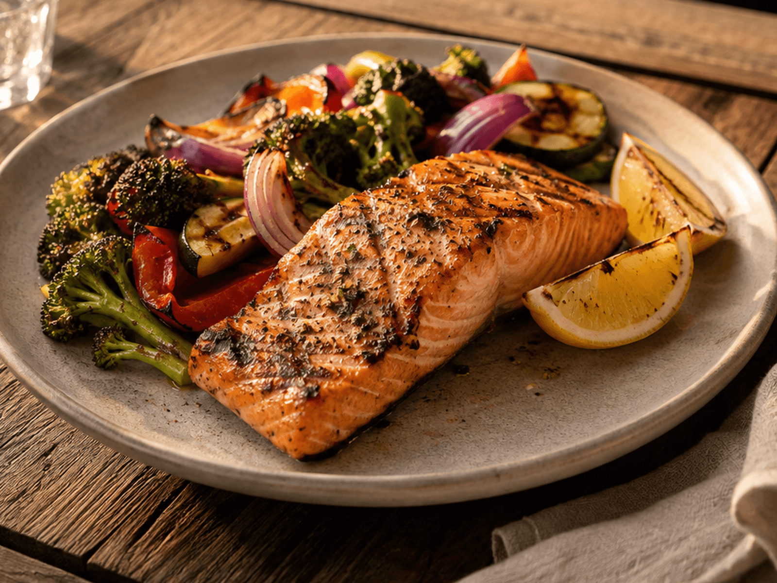 Honing-mosterd zalm van de BBQ