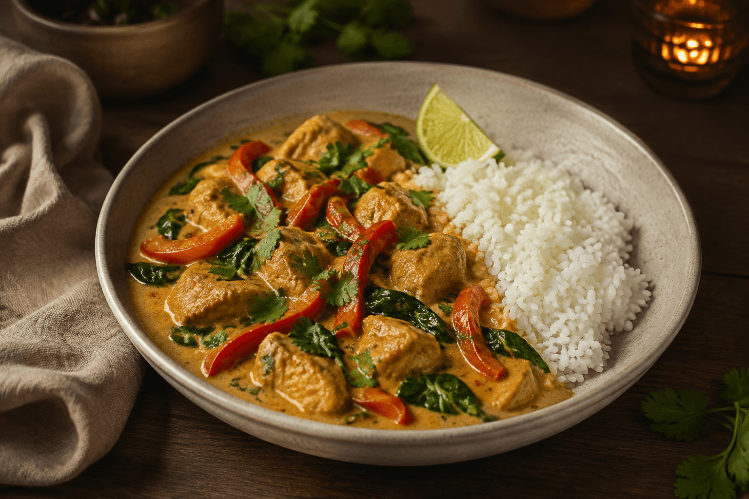 Kipcurry met kokos
