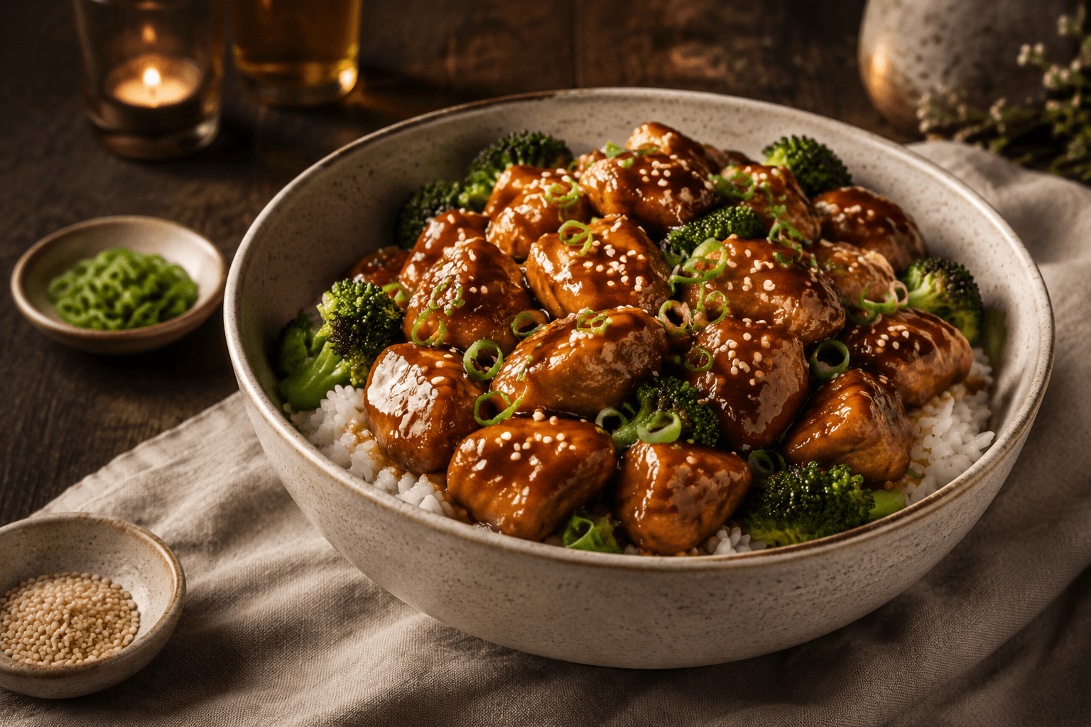 Kippendij teriyaki met rijst