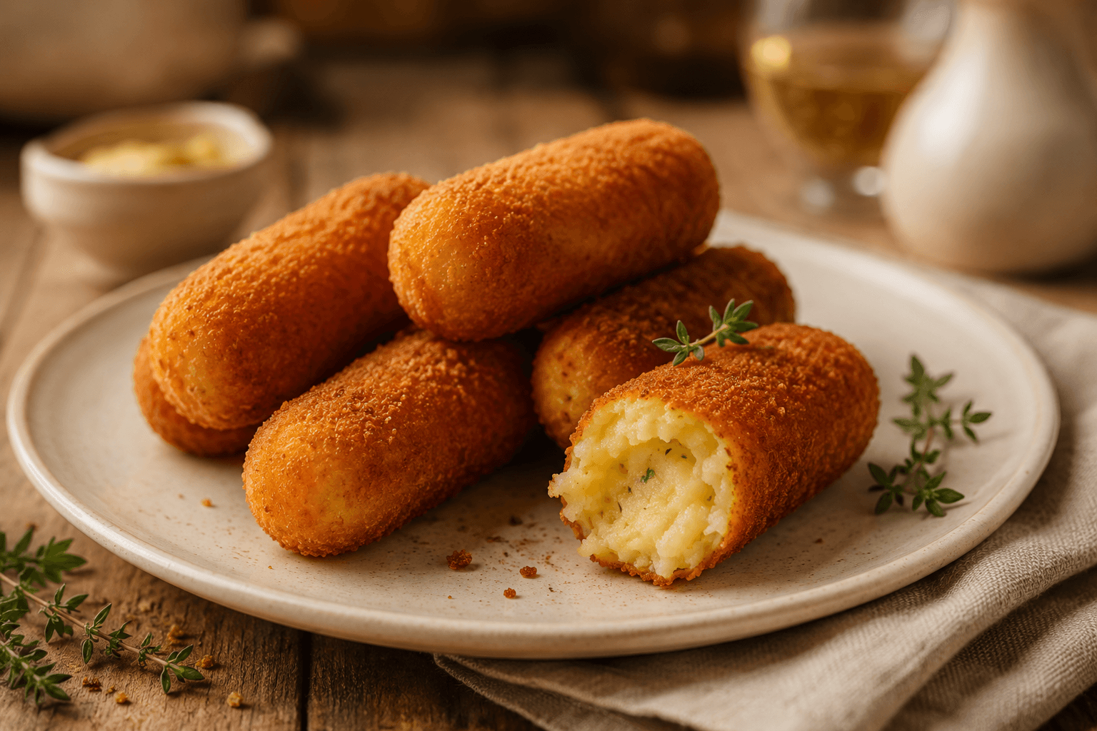 Klassieke krokante aardappelkroketten