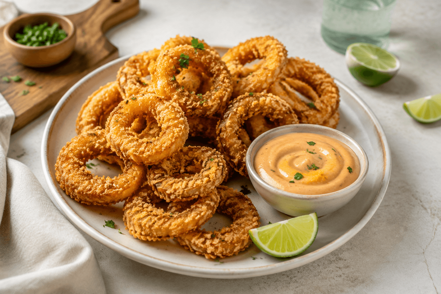 Krokante uienringen uit de airfryer
