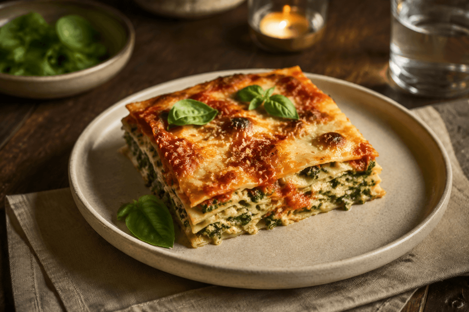 Lasagne met spinazie en ricotta