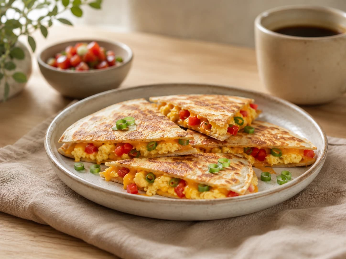 Ontbijt Quesadilla met Ei en Cheddar