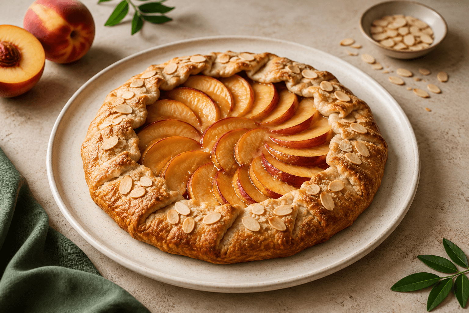 Perzikgalette met amandel