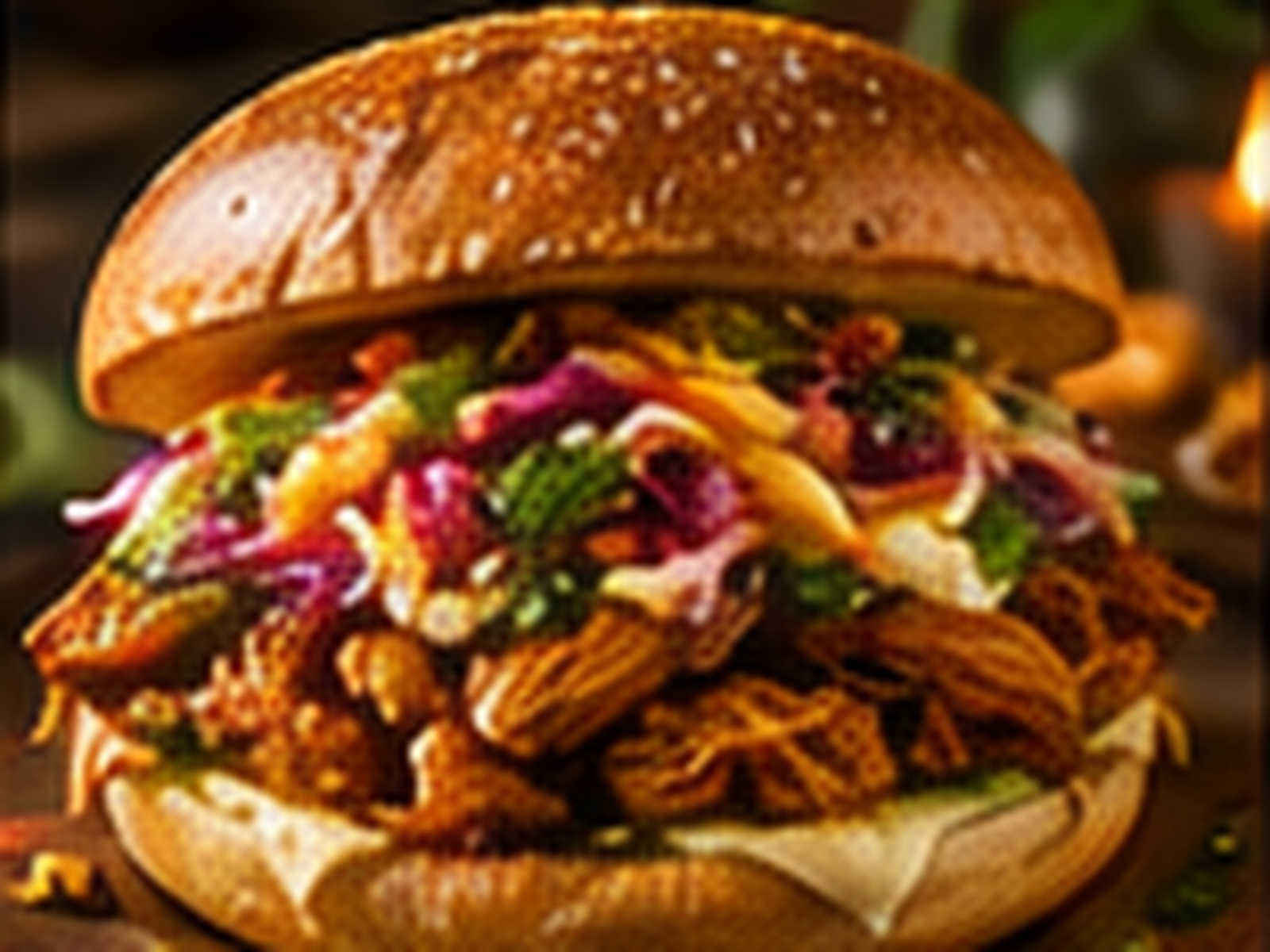 Pulled chicken BBQ-broodjes