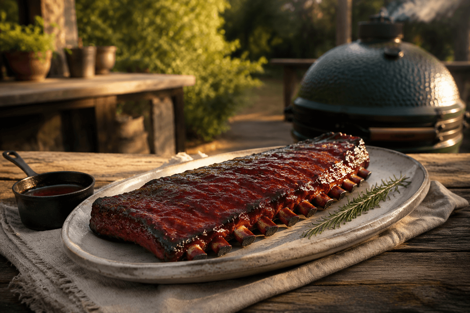 Sticky spareribs van de kamado