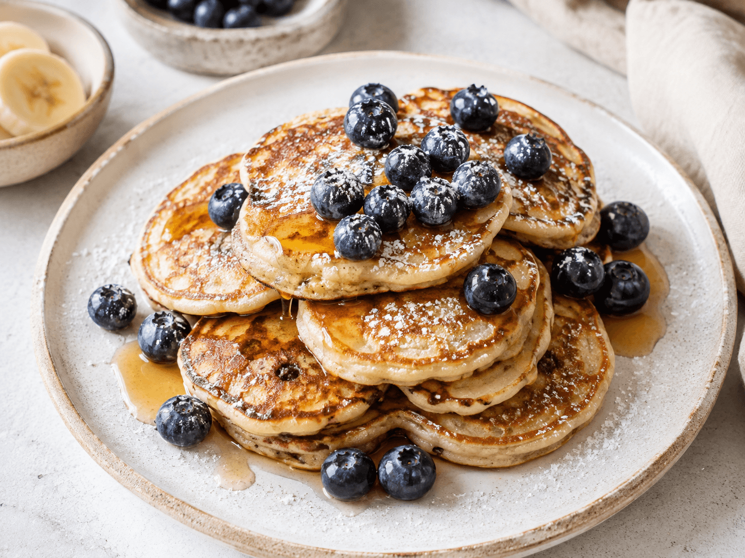 Bananenpannenkoekjes met blauwe bessen