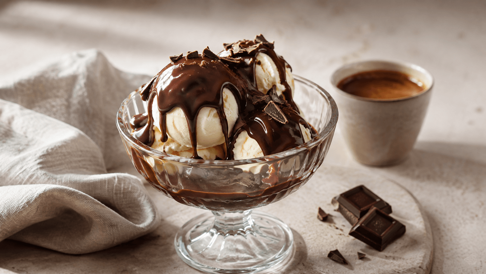 Klassieke Dame Blanche met Warme Chocoladesaus als hoofdafbeelding