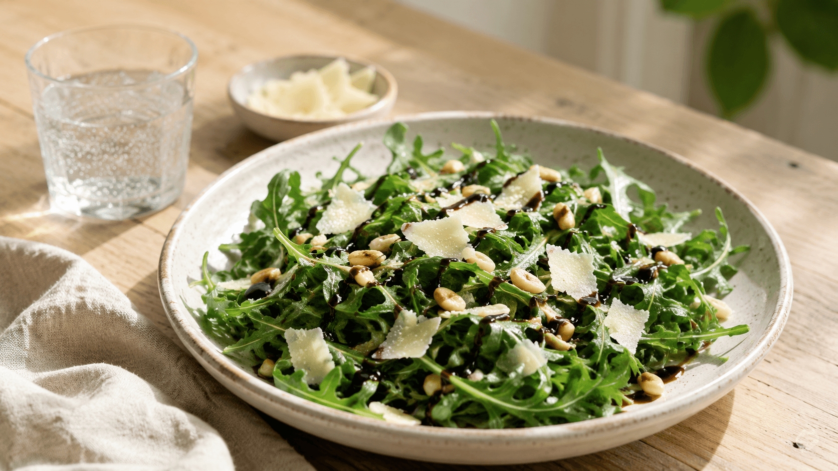 Klassieke rucolasalade met Parmezaan en balsamico als hoofdafbeelding