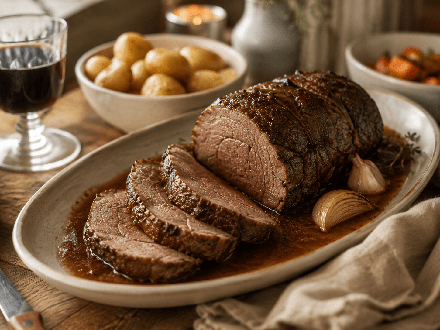 Klassieke runderrollade uit de oven met kruidige jus als hoofdafbeelding
