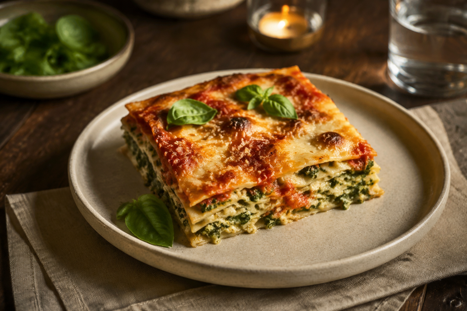 Lasagne met spinazie en ricotta