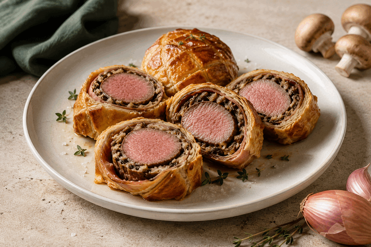 Mini beef Wellington met paddenstoelen