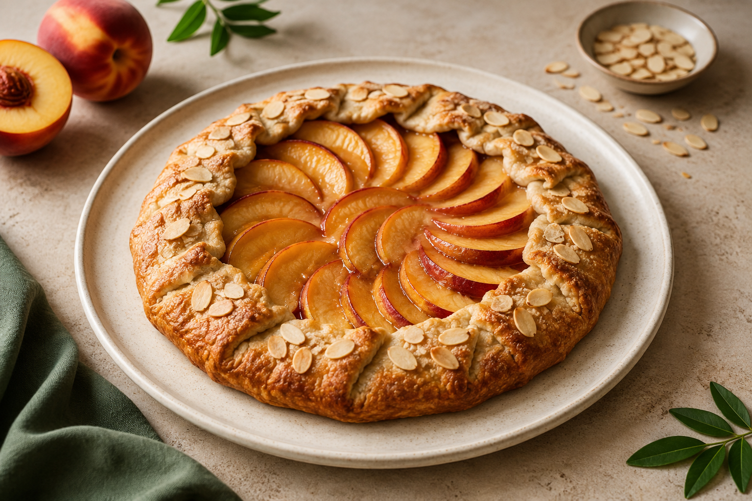 Perzikgalette met amandel